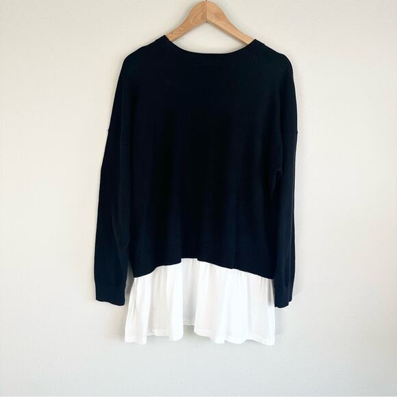 TORRID | Long Sleeve Black Sweater with White Shirt Hem | Size 14/16 - Picture 5 of 8